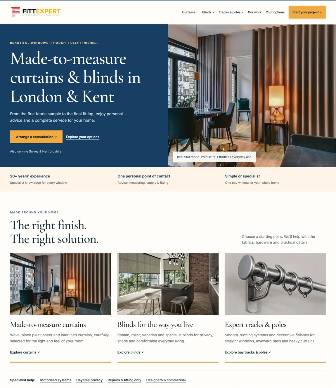 Screenshot of Fittexpert website design